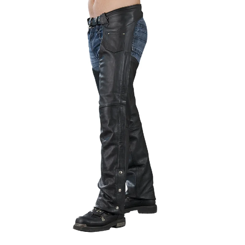 Take Advantage Genuine Leather XS1115 Men’s Classic Black Leather Chaps