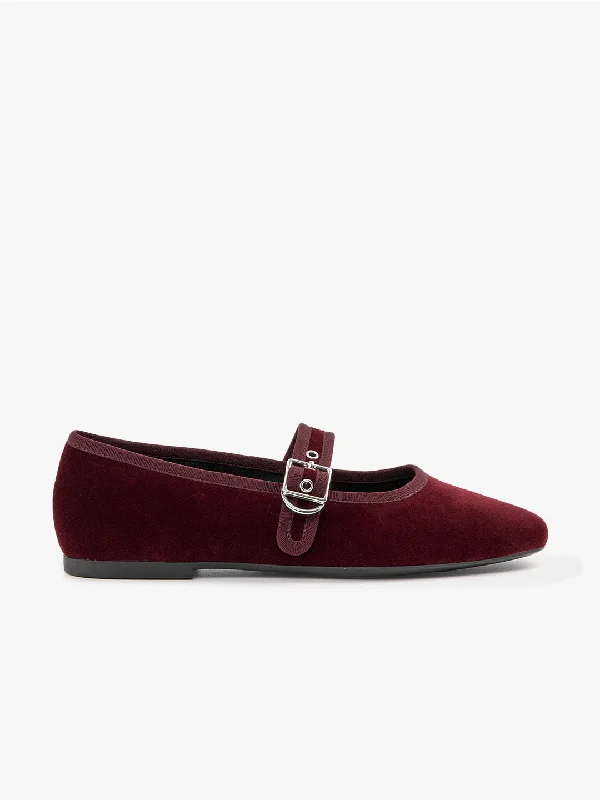 Take Action Jolin Velvet Ballet Flat - Cherry