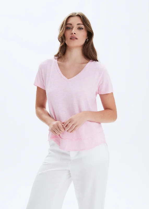 Half Price AVA V-NECK MOCK LAYER T-SHIRT
