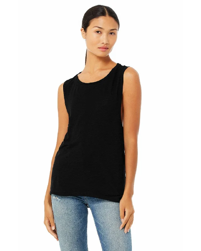 Weekend Discounts to Delight Bella+Canvas Ladies Flowy Scoop Muscle Tank | Solid Black Slub Weekend Discounts to Delight Bella+Canvas Ladies Flowy Scoop Muscle Tank | Solid Black Slub