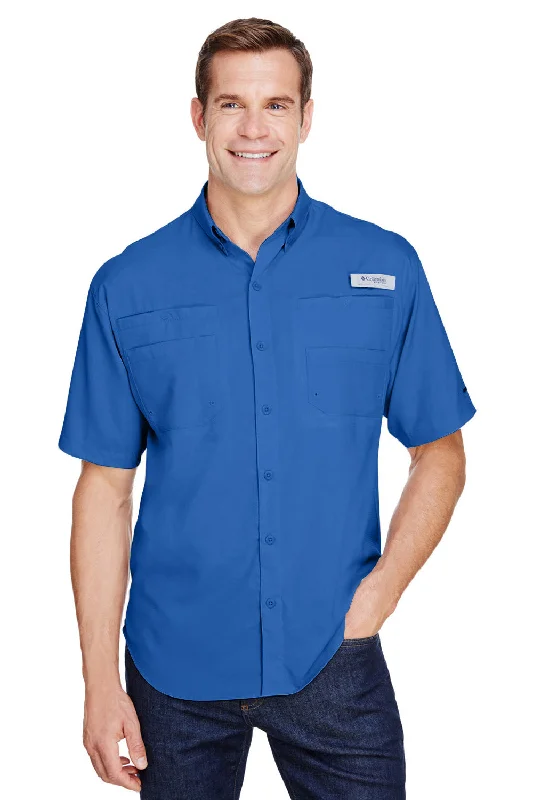 Hurry In Columbia Mens Tamiami II Moisture Wicking Short Sleeve Button Down Shirt w/ Double Pockets - Vivid Blue - Closeout Hurry In Columbia Mens Tamiami II Moisture Wicking Short Sleeve Button Down Shirt w/ Double Pockets - Vivid Blue - Closeout