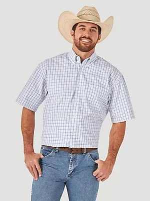 Weekend Specials to Cherish WRANGLER GEORGE STRAIT SHORT SLEEVE BLUE PLAID SHIRT