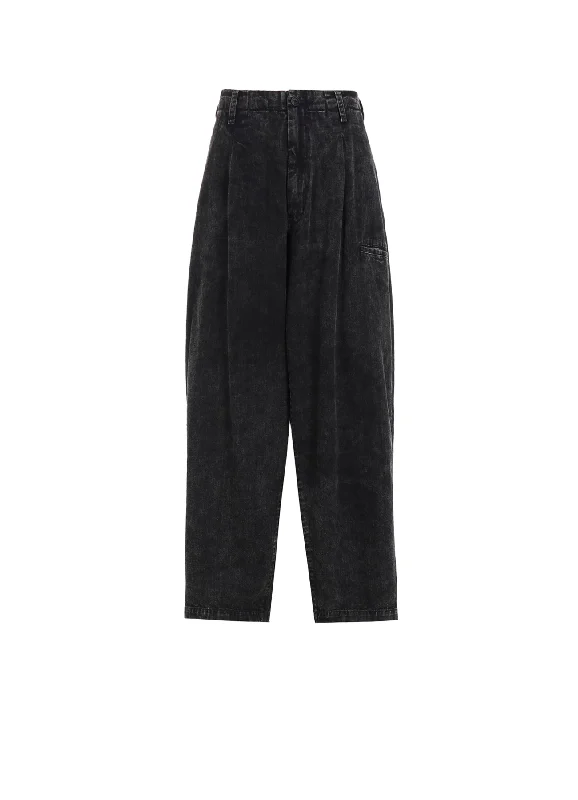 Members Only BLEACHING DENIM PANTS WITH SIDE TUCK