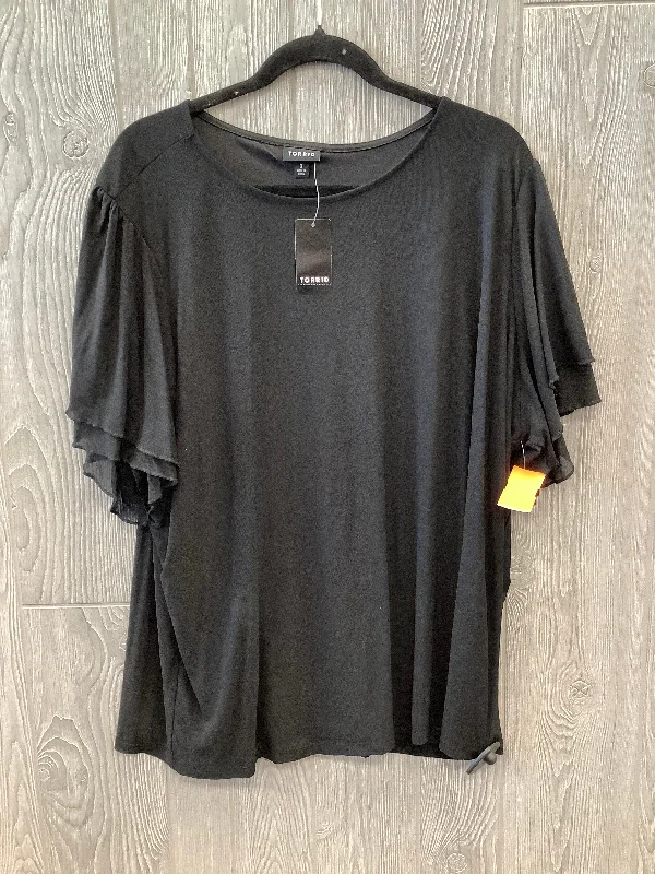 Weekend Deals to Brighten Your Day Blouse Short Sleeve By Torrid In Black, Size: 3x