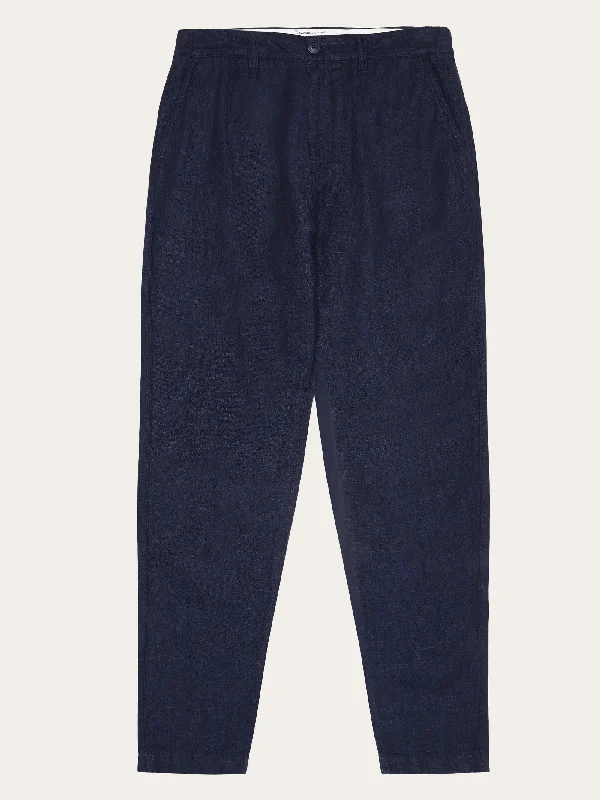 Hurry In CHUCK regular  linen pants - GOTS/Vegan - Total Eclipse