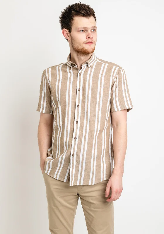 Great Bargains Remus Uomo Parker Striped Shirt, Beige & White