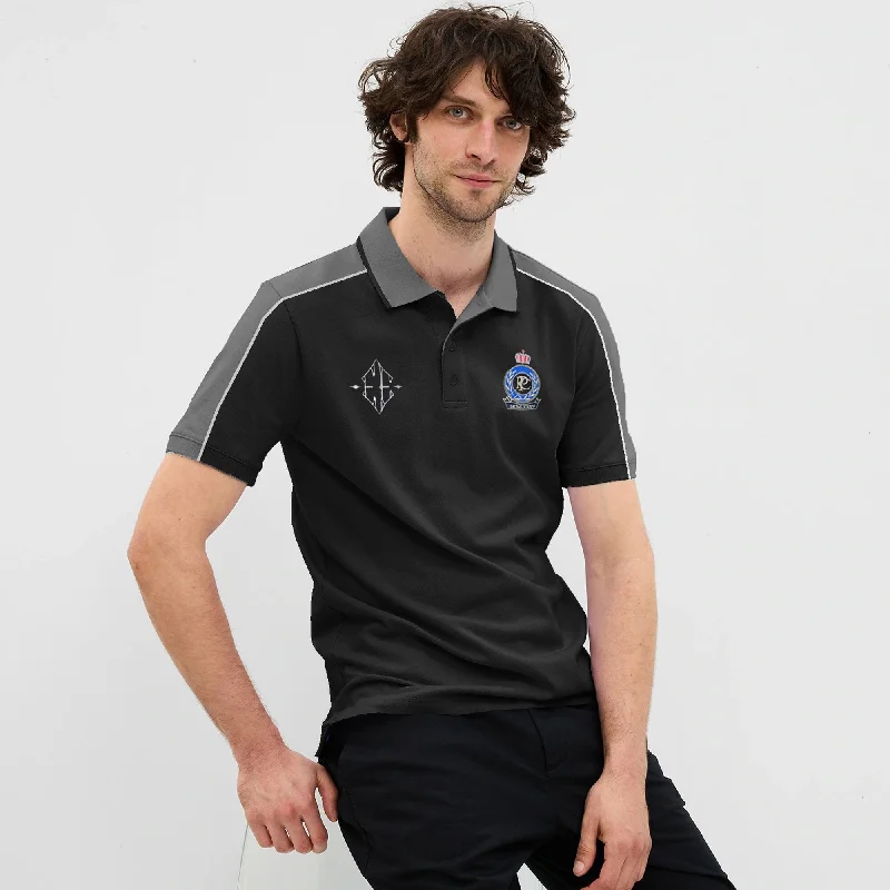 Weekend Shopping Made Better Polo Republica Men's PRC Crest & EE Embroidered Contrast Panels Polo Shirt Weekend Shopping Made Better Polo Republica Men's PRC Crest & EE Embroidered Contrast Panels Polo Shirt