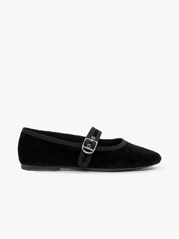 Can't Beat Jolin Velvet Ballet Flat - Black