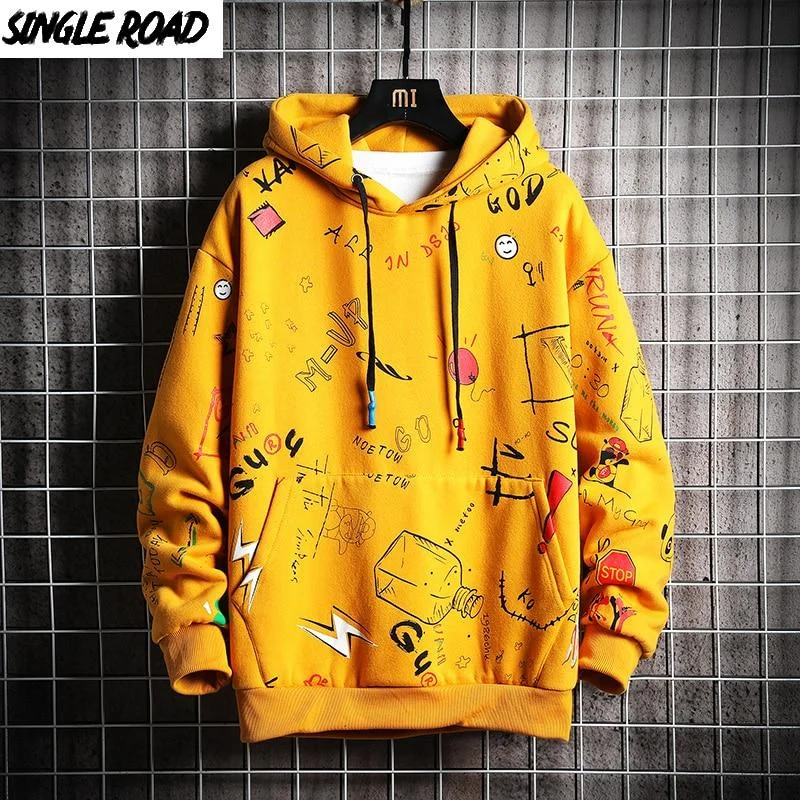 Early Access Fast Shipping Single Road Trendy Japanese Yellow Anime Hoodie