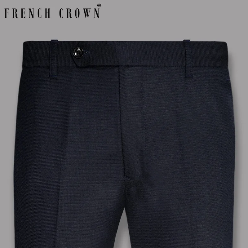The Best Prices Navy Wool-Silk blend Pant