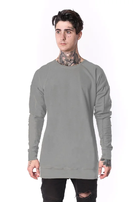 Super Deal The Man Panelled Pullover Crewneck 17 // light grey