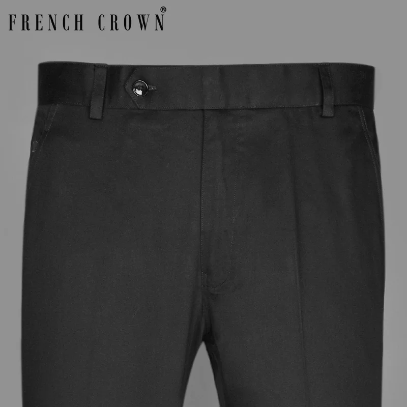 Weekend Offers That Tempt Coal Black lightweight Regular fit Cotton Pant