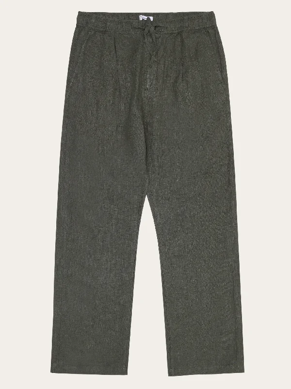 One-Day Only Loose linen pant - Burned Olive