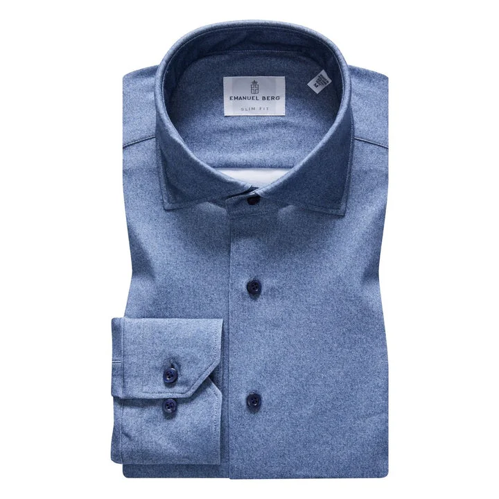Weekend Bargains Await You Modern 4Flex Stretch Knit Shirt SF18239 Dark Blue