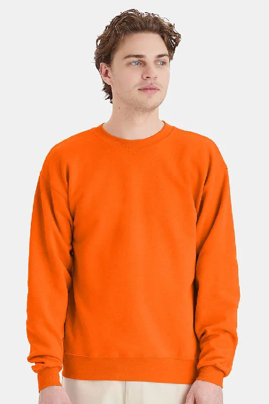 Best Choice Hanes Mens EcoSmart Print Pro XP Pill Resistant Fleece Crewneck Sweatshirt - Orange