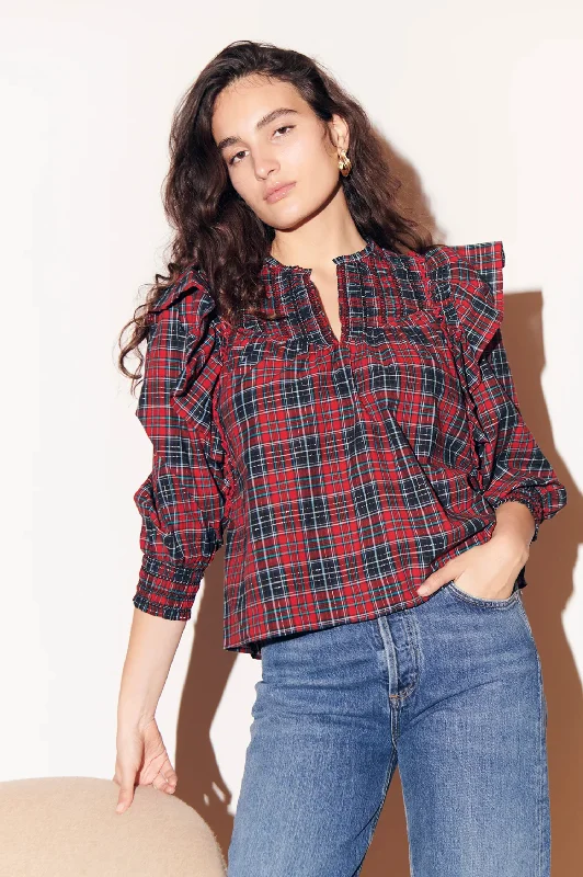 Today Only Lois Plaid Top