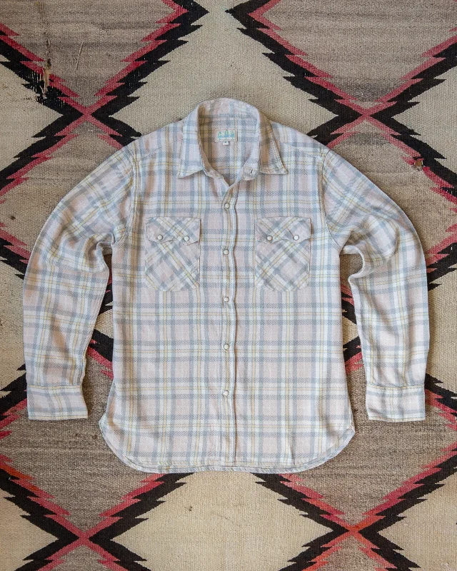 Reduced Rates Washed Flannel Pearlsnap Shirt - Abiquiu Sunset
