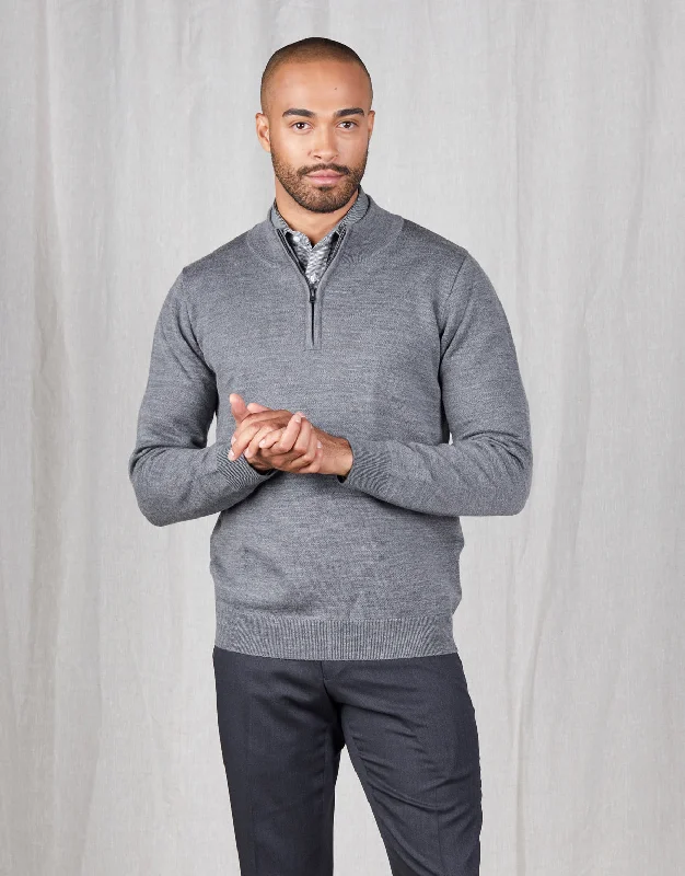 Online Only Mataura Grey 1/4 Zip Jersey