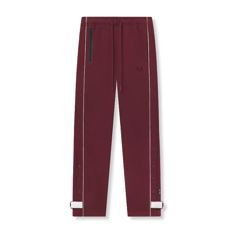 Huge Savings 0998. Herringbone Terry Snap Button Sweats - Crimson