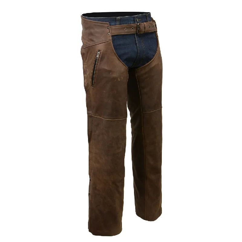 Weekend Bargains to Enjoy Milwaukee Leather Chaps for Men's Vintage Crazy Horse Brown Leather- Snap Out Thermal Lined Motorcycle Chap MLM5518 Weekend Bargains to Enjoy Milwaukee Leather Chaps for Men's Vintage Crazy Horse Brown Leather- Snap Out Thermal Lined Motorcycle Chap MLM5518