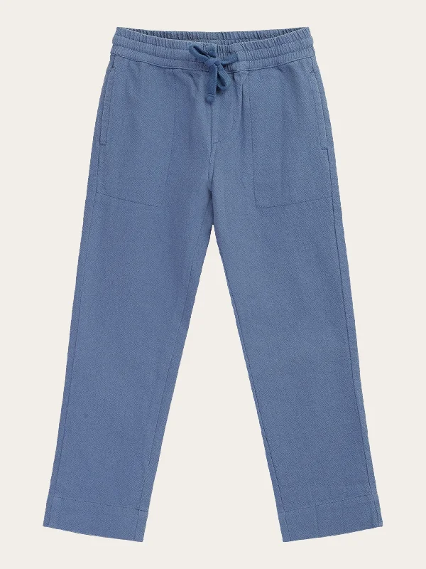 Low Price Loose crushed cotton pants - GOTS/Vegan - Moonlight Blue
