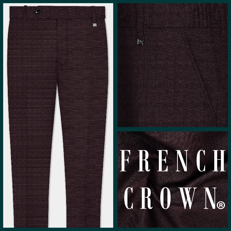Unbeatable Prices Plum Maroon Wool Rich Pant