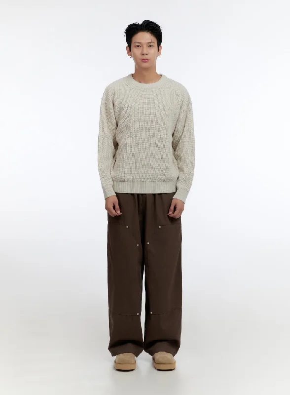 Final Markdown Men's Stud Wide Leg Pants IO428