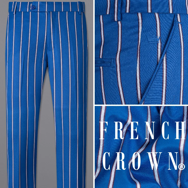 Unbeatable Deal Royal Azure with wenge colour Striped Pant