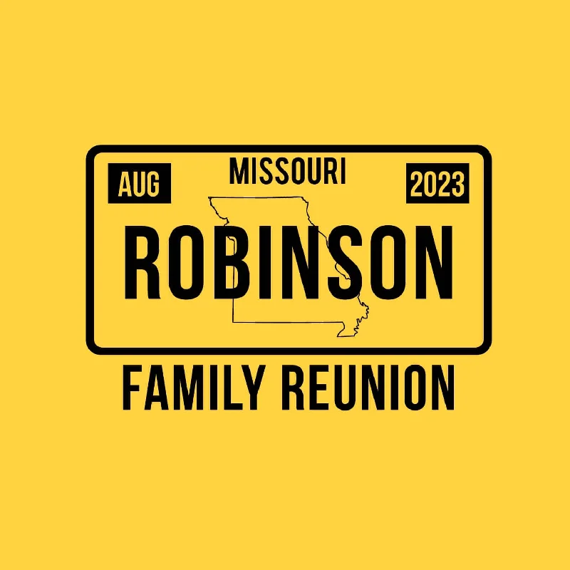 Huge Discounts License Plate Family Reunion T-Shirt Design R1-44