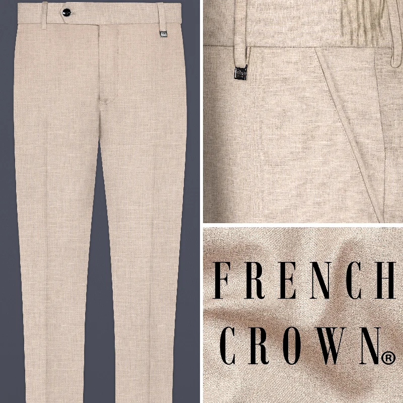 Special Discount Cashmere Beige Premium Linen Pant