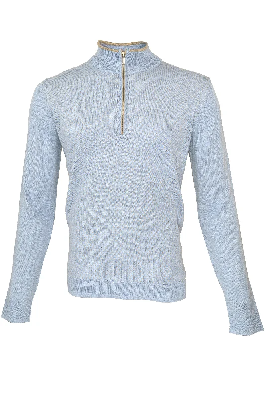 Flash Sale Codice Half Zip Sweater - Blue / Beige