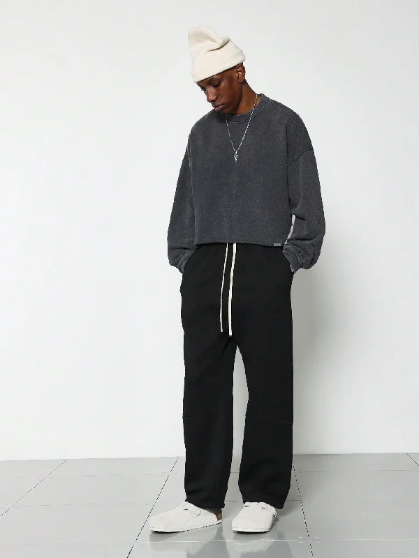 Weekend Deals You Can't Resist Crop Fit Washed Premium Sweatshirt With Raw Edge Detail Weekend Deals You Can't Resist Crop Fit Washed Premium Sweatshirt With Raw Edge Detail