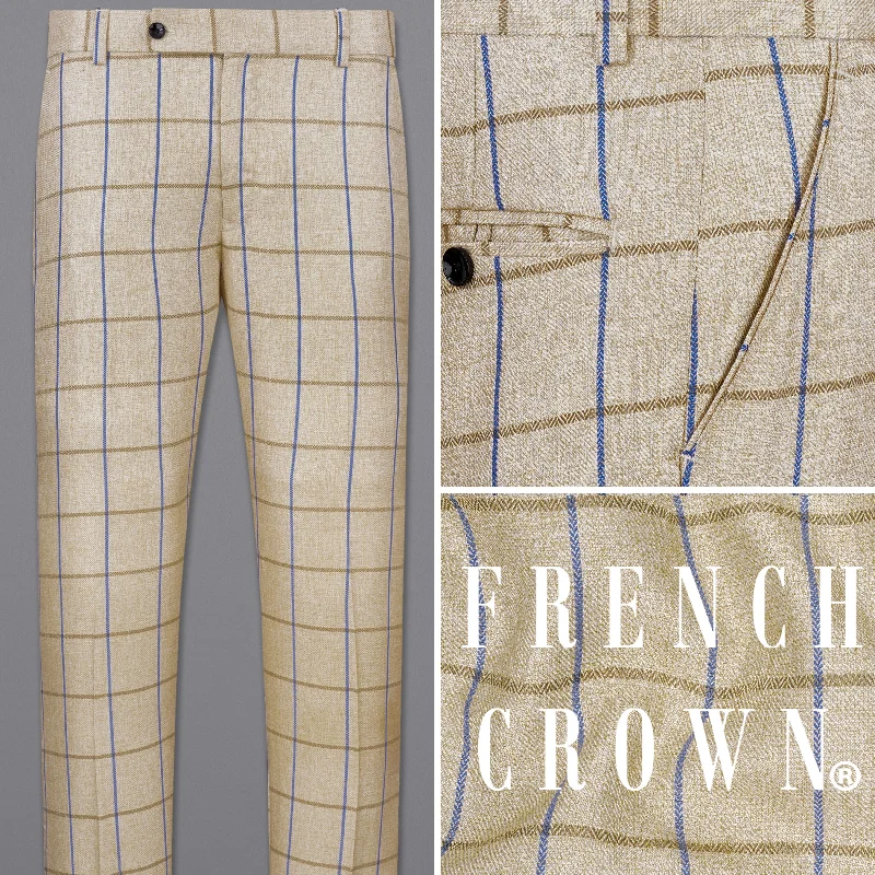 Weekend Specials to Indulge In Mushroom Light Brown Checkered Pant