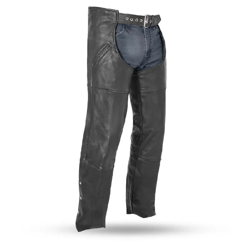 Time-Limited Offer First Manufacturing FMM830BM Unisex Nomad Black Leather Motorcycle Chaps Time-Limited Offer First Manufacturing FMM830BM Unisex Nomad Black Leather Motorcycle Chaps