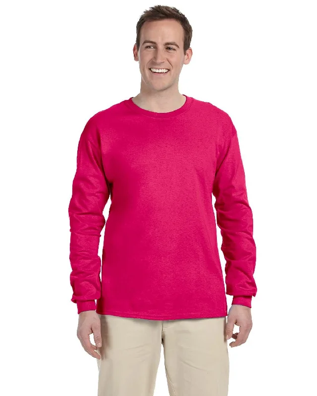 Today Only Fruit of the Loom Lightweight Long Sleeve T-Shirt | Cyber Pink