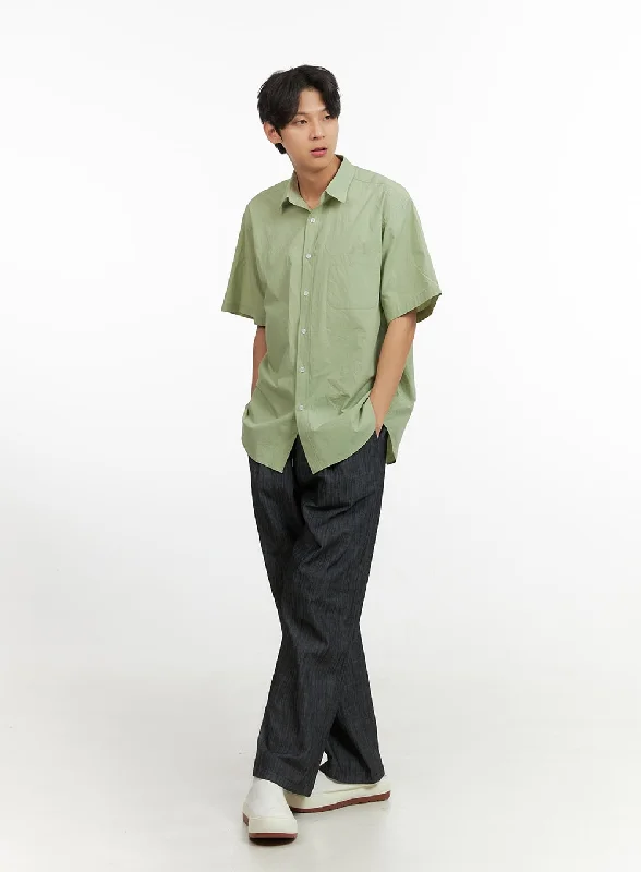 Final Clearance Men's Solid Loose Fit Jeans IY431