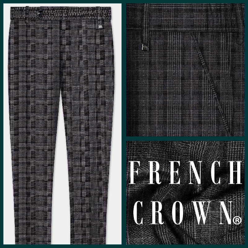 Year-End Deals Porpoise Grey Plaid Formal Pant