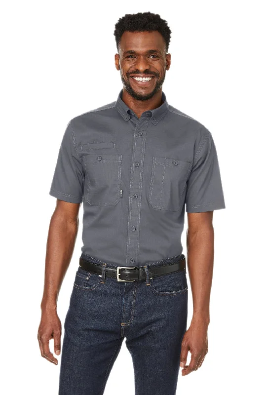 Early Access Dri Duck Mens Craftsman Ripstop Short Sleeve Button Down Shirt w/ Double Pockets - Gunmetal Grey Early Access Dri Duck Mens Craftsman Ripstop Short Sleeve Button Down Shirt w/ Double Pockets - Gunmetal Grey