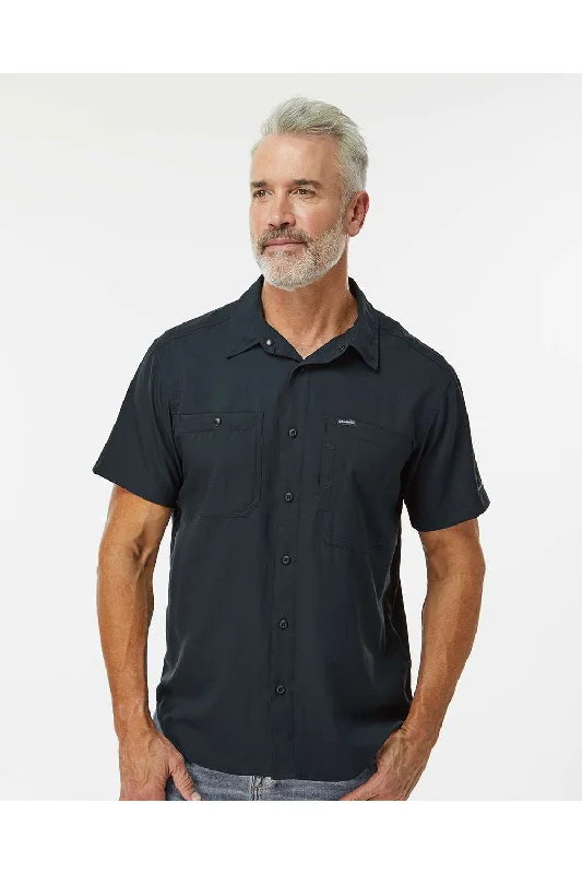 Time-Sensitive Columbia Mens Silver Ridge Utility Lite Moisture Wicking Short Sleeve Button Down Shirt w/ Double Pockets - Black Time-Sensitive Columbia Mens Silver Ridge Utility Lite Moisture Wicking Short Sleeve Button Down Shirt w/ Double Pockets - Black
