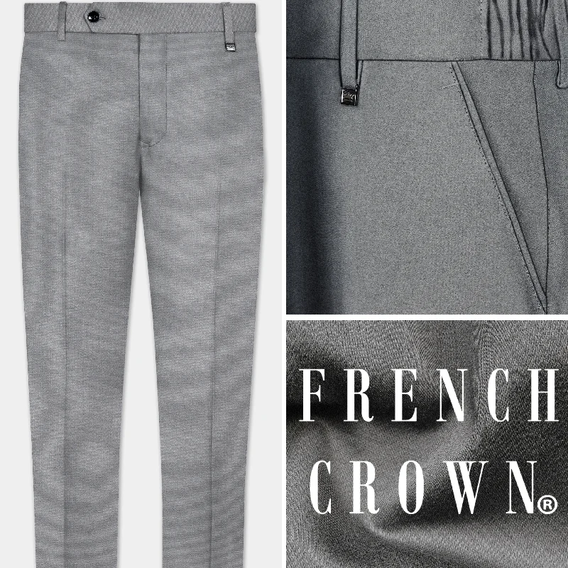 Stock Up Venus Gray Solid Cotton Stretchable Waistband Pant