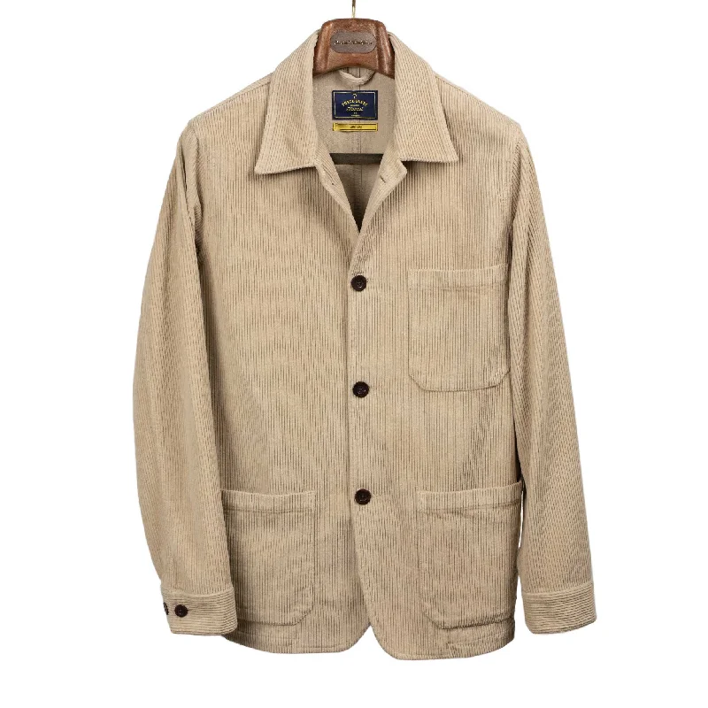 Shop Now Labura chore coat in beige cotton corduroy