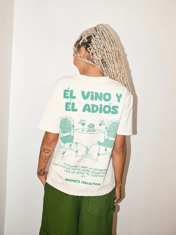 Super Deal Él Vino Y Él Adiós T-Shirt - White & Green