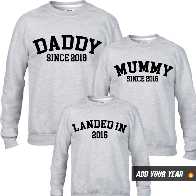 Mega Sale Personalised Daddy/Mummy/Landed Since Sweatshirts (MRK X)