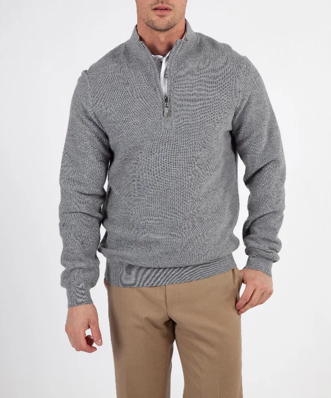 Fantastic Deals Signature 100% Merino Wool Quarter-Zip Sweater
