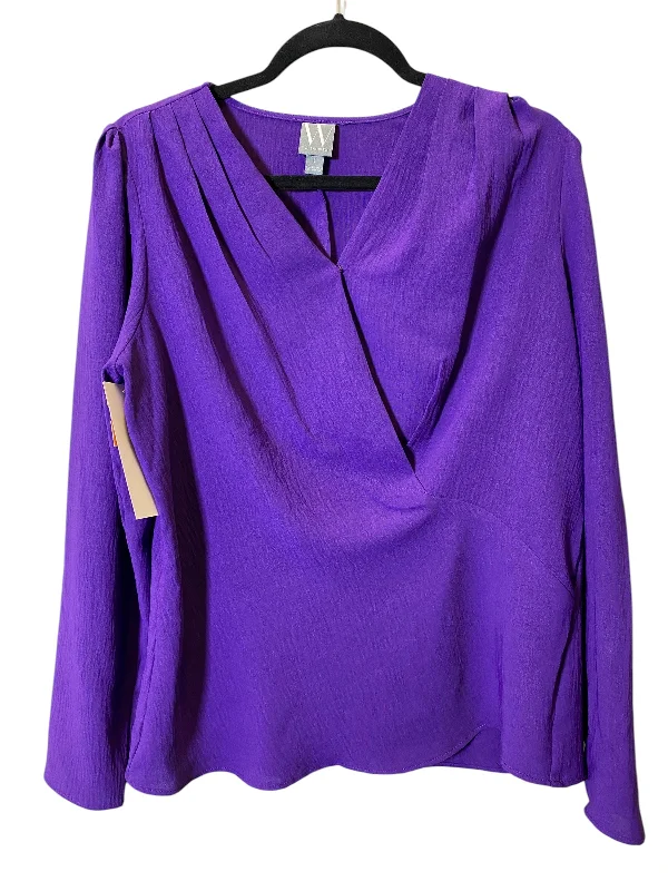 Unwind with Weekend Discounts Top Long Sleeve By Worthington In Purple, Size: L