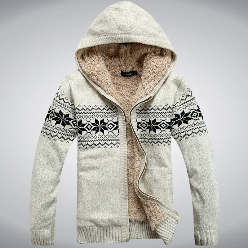 Hot Deal Hooded Thick Wool Winter Sweater for Men