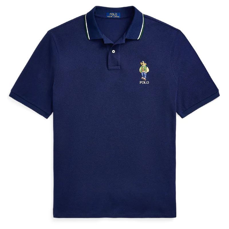 Weekend Bargains to Savor Varsity Bear Mesh Polo Newport Navy - AW24