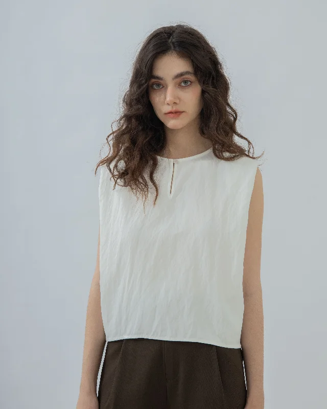 Weekend Deals That Amaze Two Way Sleeveless Shirt (White)