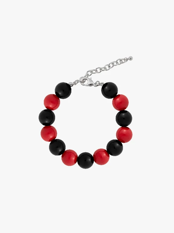Weekend Bargains to Love Lola Beaded Bracelet - Red/Black