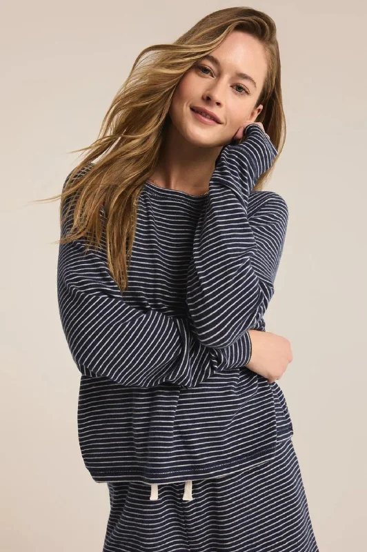 Weekend Savings Bonanza Staying In Stripe Long Sleeve Top